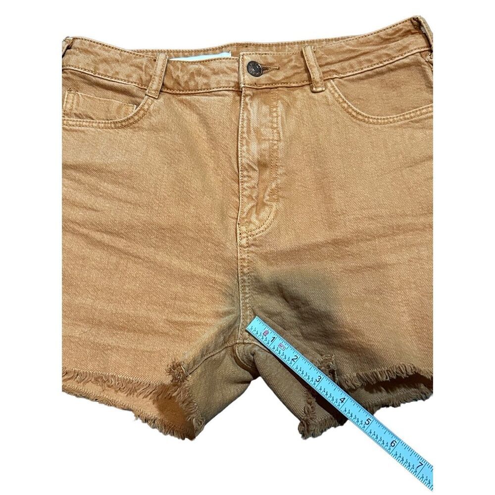 Pilcro by Anthropologie Women Rust Brown Mustard Denim Distressed Shorts Sz 26 - Picture 7 of 8